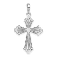14K White Gold Cross w/ Heart Center Charm-K8562W
