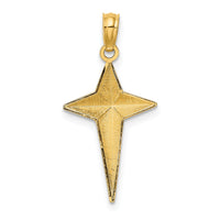 14K 2-D Polished Triangle Tipped Cross Charm-K8564