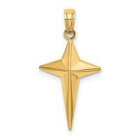 14K 2-D Polished Triangle Tipped Cross Charm-K8564