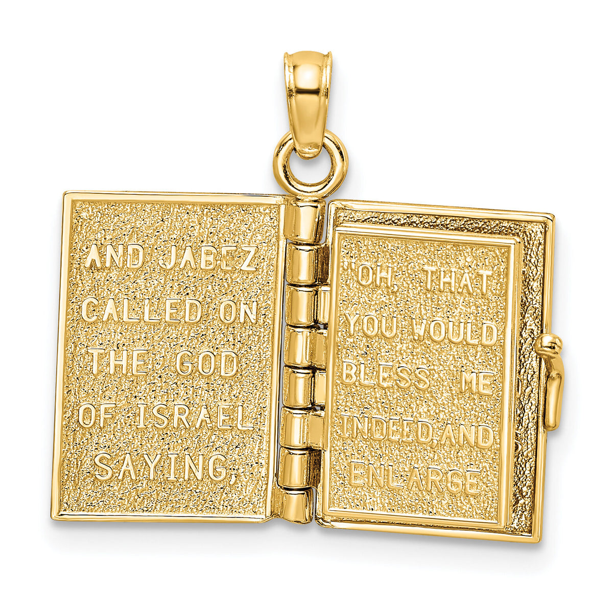 14K 3-D w/ Moveable Pages Prayer Of Jabez Book Charm-K8565
