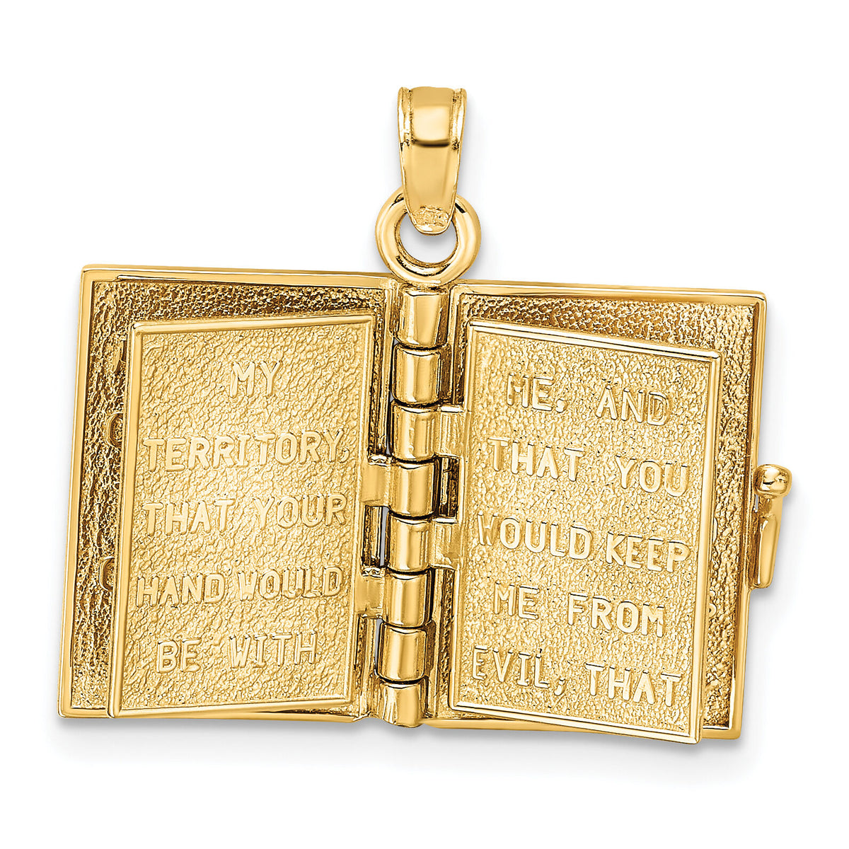 14K 3-D w/ Moveable Pages Prayer Of Jabez Book Charm-K8565