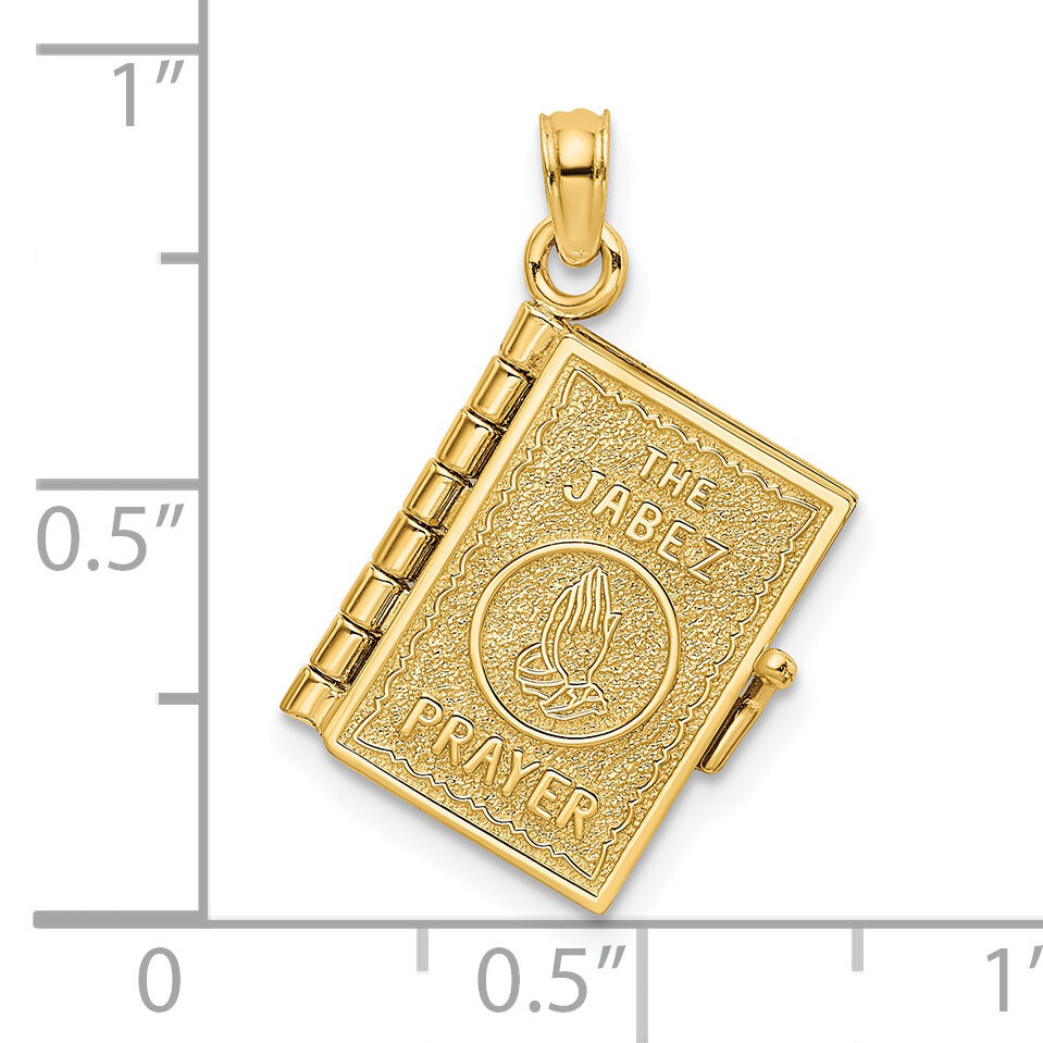 14K 3-D w/ Moveable Pages Prayer Of Jabez Book Charm-K8565