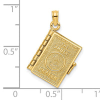 14K 3-D w/ Moveable Pages Prayer Of Jabez Book Charm-K8565