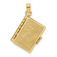 14K 3-D w/ Moveable Pages Prayer Of Jabez Book Charm-K8565