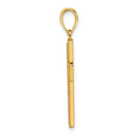 14K Block Cross Charm-K8566