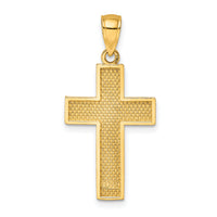 14K Block Cross Charm-K8566