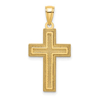 14K Block Cross Charm-K8566