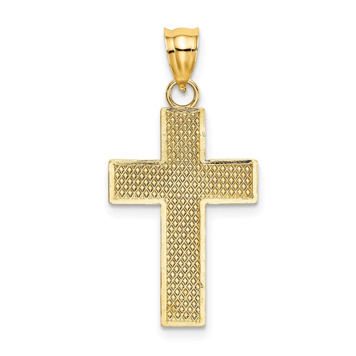 14K Block Cross Charm-K8567