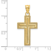 14K Block Cross Charm-K8567
