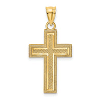 14K Block Cross Charm-K8567