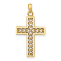 14K Filigree Beaded Outline Cross Charm-K8568