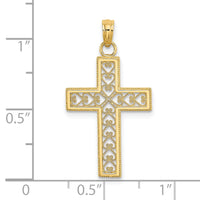 14K Filigree Beaded Outline Cross Charm-K8568