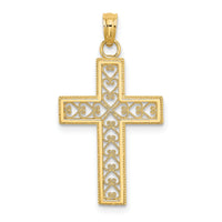 14K Filigree Beaded Outline Cross Charm-K8568