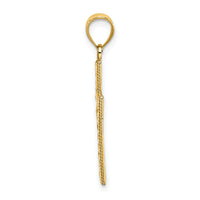 14K D/C Edge and Filigree Center Cross Charm-K8569