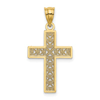 14K D/C Edge and Filigree Center Cross Charm-K8569