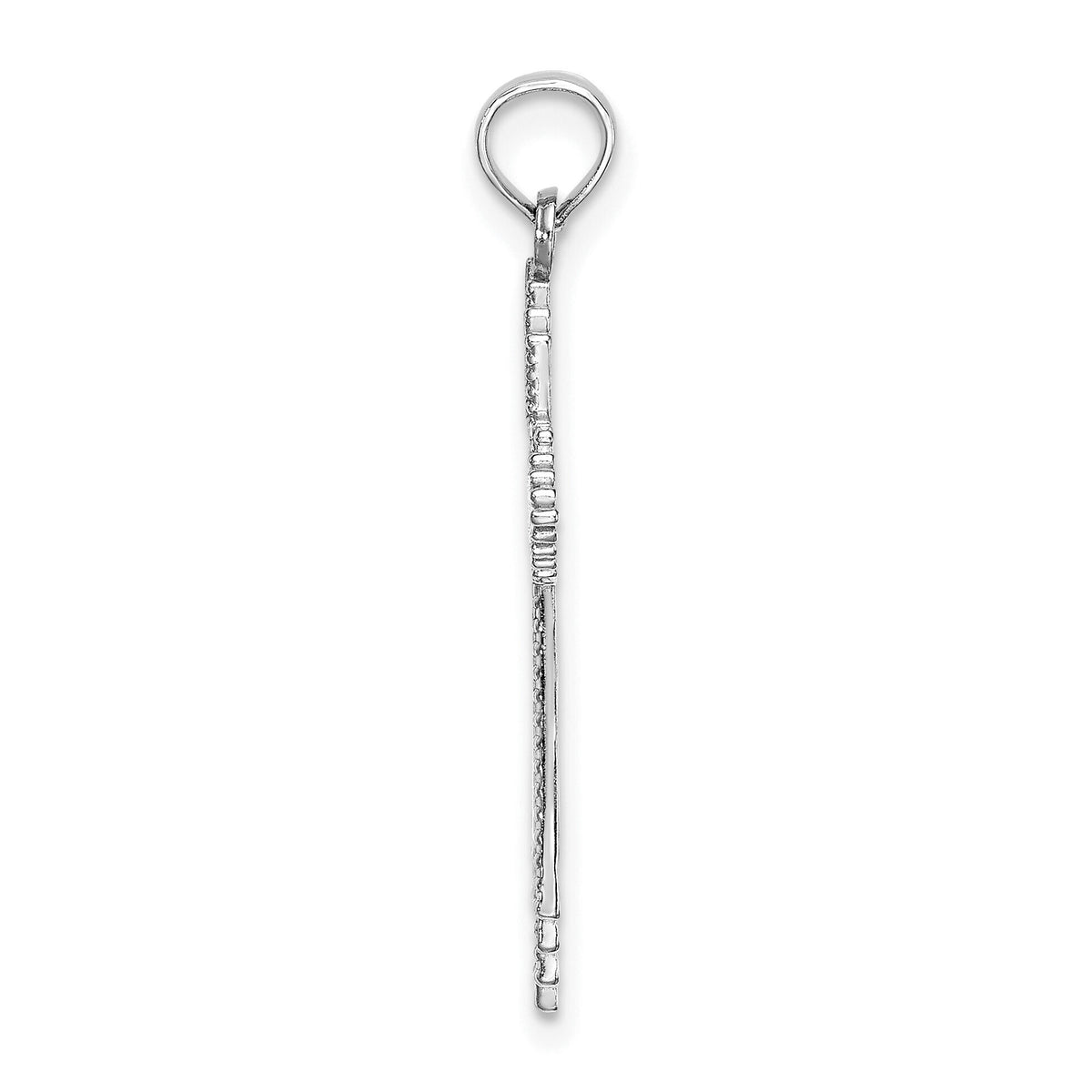 14K White Gold Fancy D/C Cross Charm-K8571W