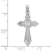 14K White Gold Fancy D/C Cross Charm-K8571W