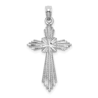 14K White Gold Fancy D/C Cross Charm-K8571W