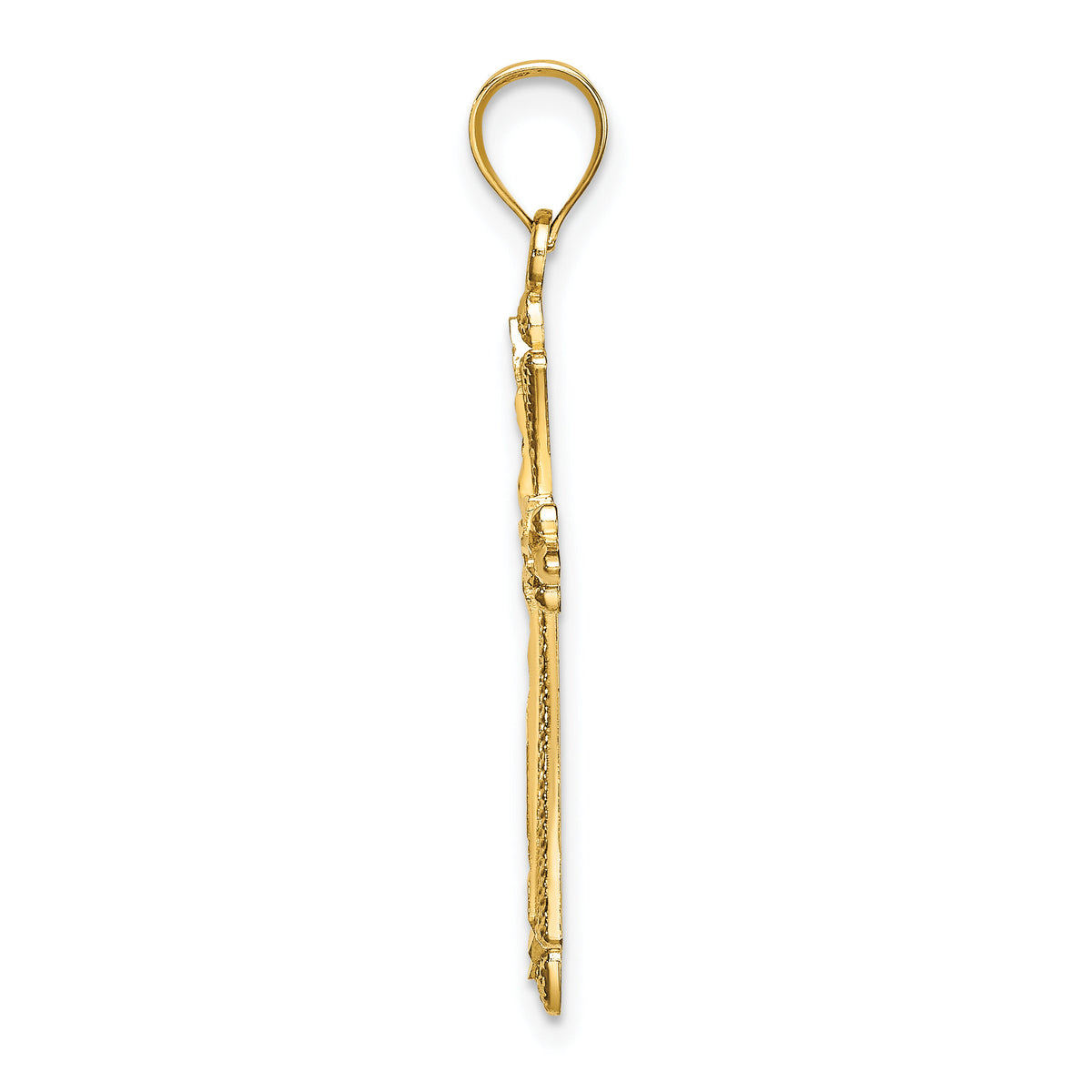 14K D/C Cross w/ Fancy Edges Charm-K8572
