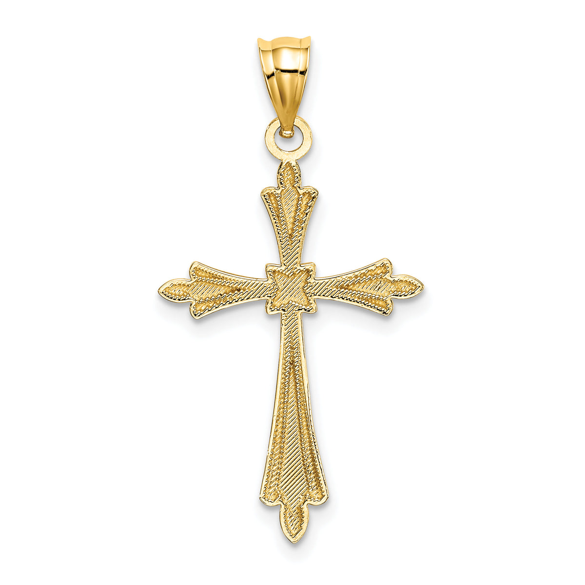 14K D/C Cross w/ Fancy Edges Charm-K8572