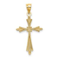 14K D/C Cross w/ Fancy Edges Charm-K8572