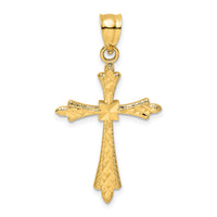 14K D/C Cross w/ Fancy Edges Charm-K8572