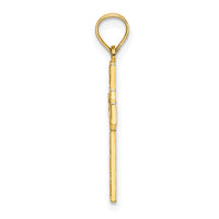 14K D/C Etched Cross Charm-K8574