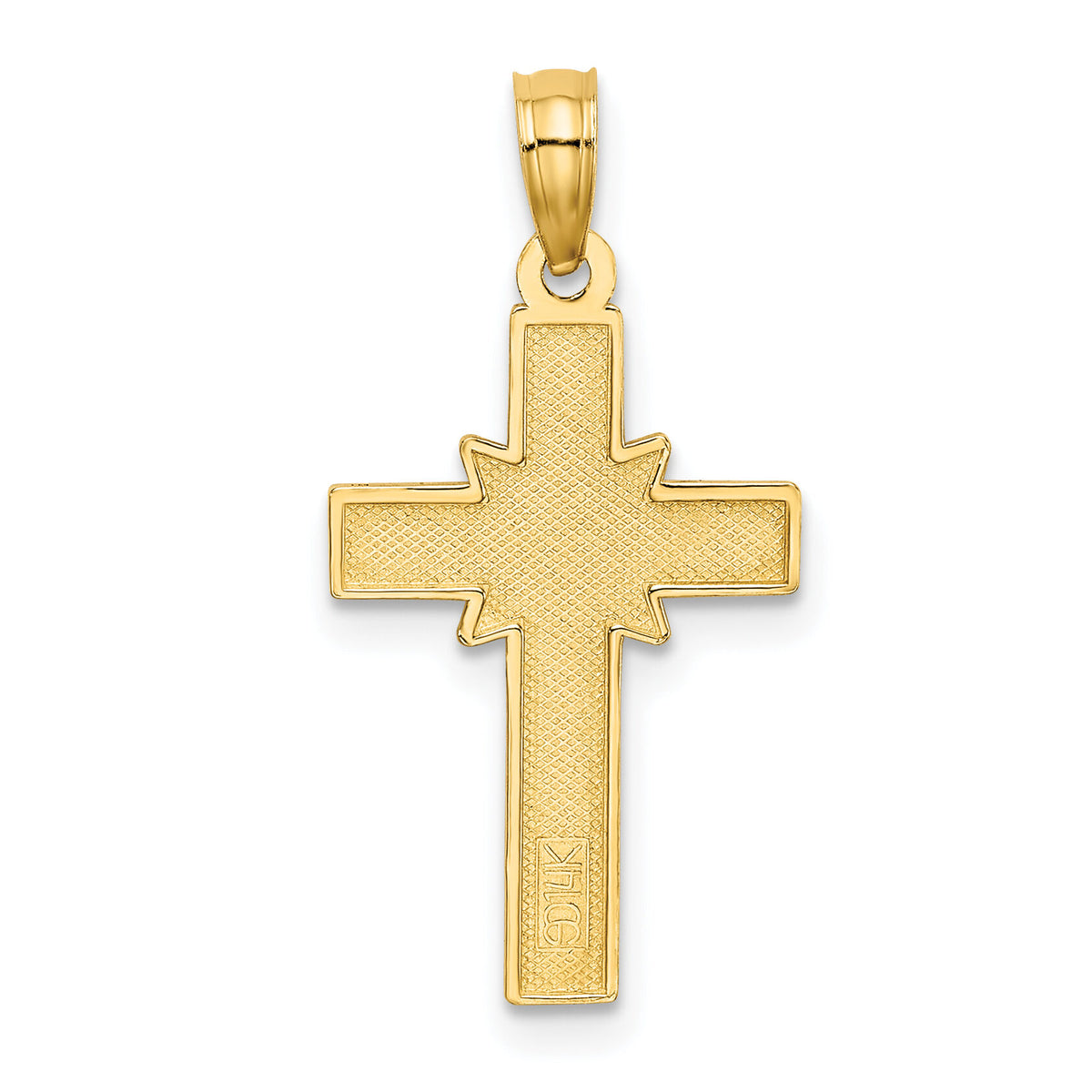 14K D/C Etched Cross Charm-K8574