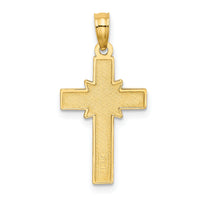 14K D/C Etched Cross Charm-K8574