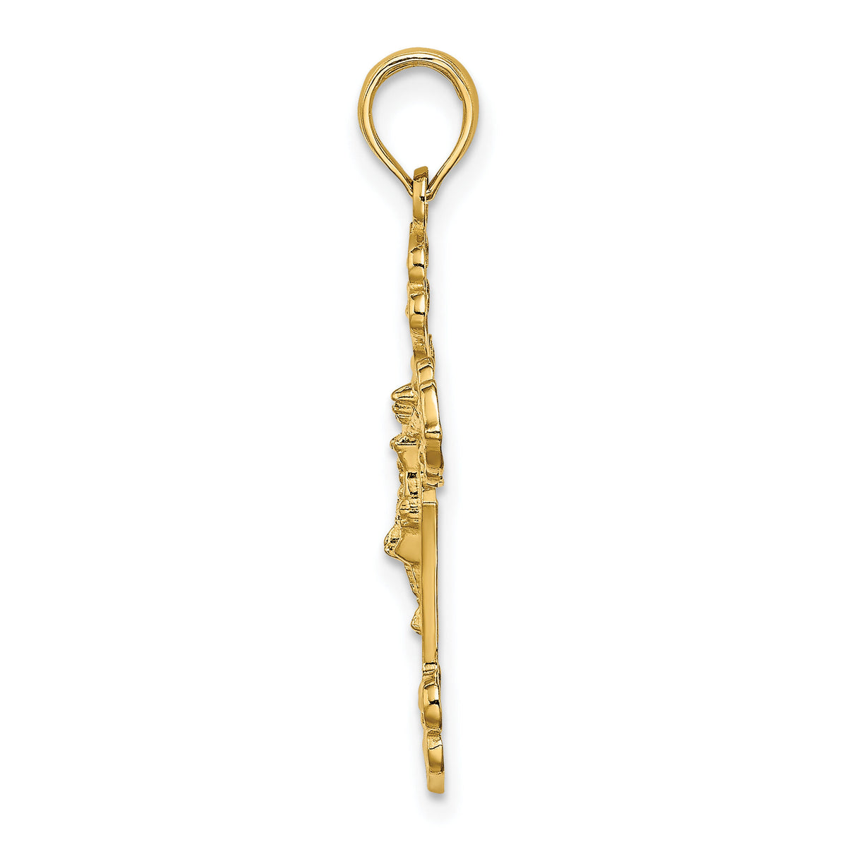 14K Crucifix W/ Fancy Tips Charm-K8577