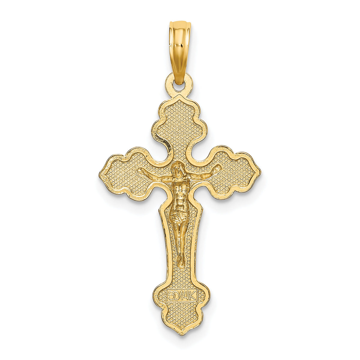 14K Crucifix W/ Fancy Tips Charm-K8577