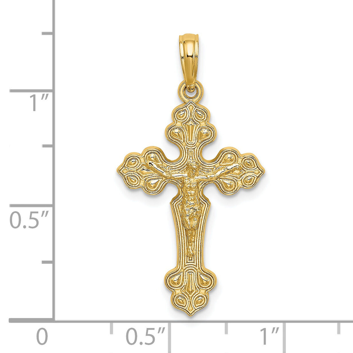 14K Crucifix W/ Fancy Tips Charm-K8577