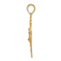 14K D/C Crucifix W /Fancy Tips Charm-K8578