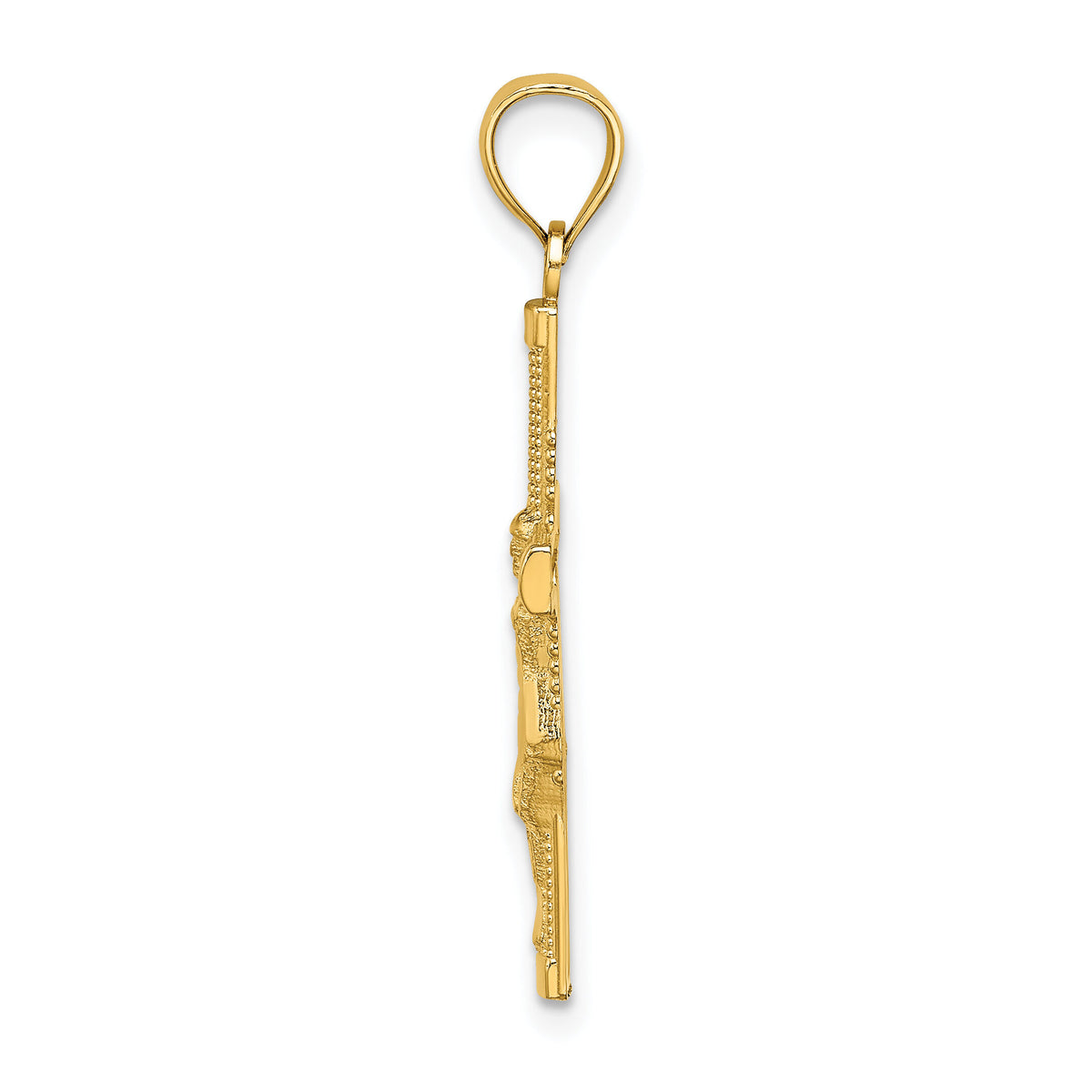 14K Beaded Accent Crucifix Charm-K8579