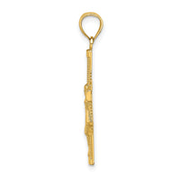 14K Beaded Accent Crucifix Charm-K8579