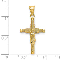 14K Beaded Accent Crucifix Charm-K8579