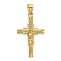 14K Beaded Accent Crucifix Charm-K8579