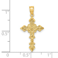 14K Crucifix W/ Fancy Edges Charm-K8581