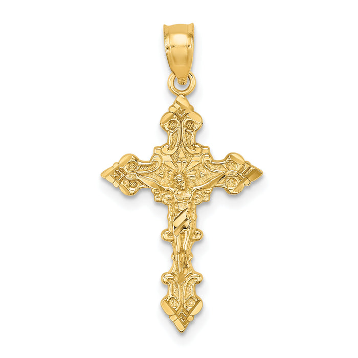 14K Crucifix W/ Fancy Edges Charm-K8581