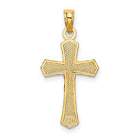 14K Crucifix W/ Beveled Edges Charm-K8582