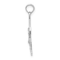 14K White Gold Crucifix W/ Beveled Edges Charm-K8582W