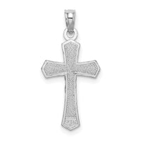14K White Gold Crucifix W/ Beveled Edges Charm-K8582W