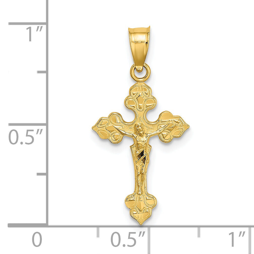 14K Crucifix W/ Fancy Tips Charm-K8586