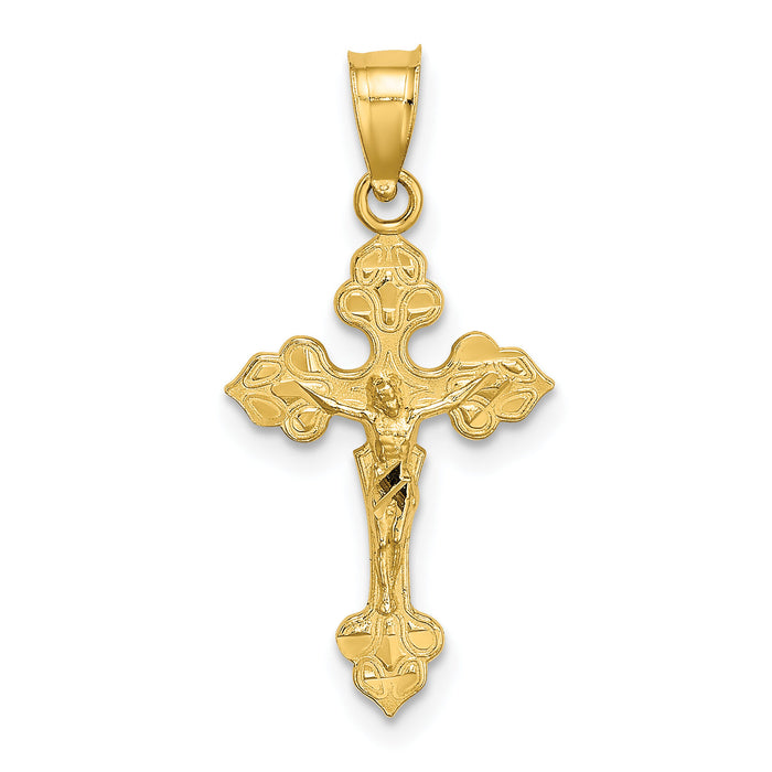 14K Crucifix W/ Fancy Tips Charm-K8586
