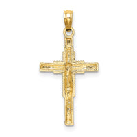 14K Beaded Accent w/ Cross Behind Crucifix Charm-K8587