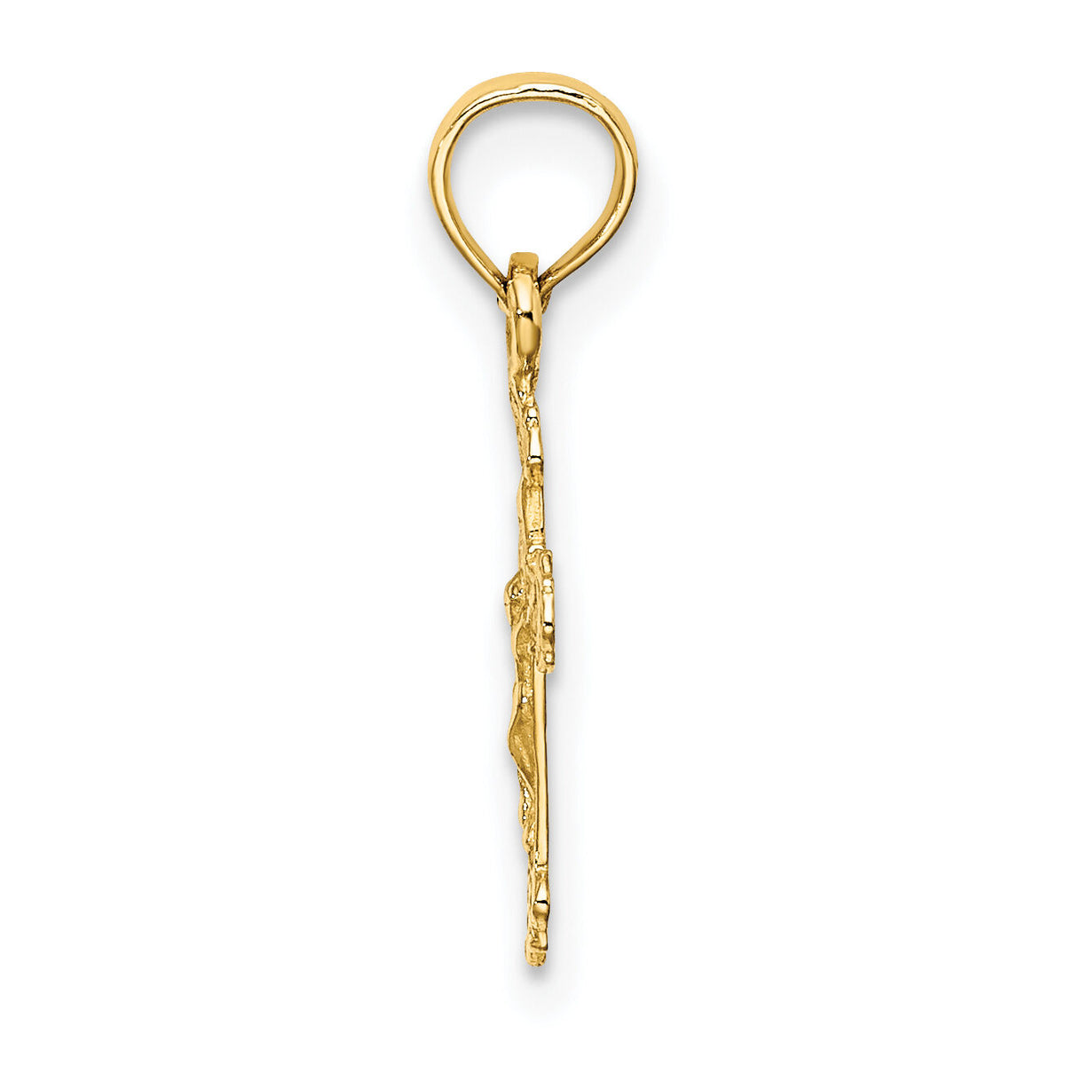 14K Mini Crucifix W/ Fancy Tips Charm-K8588