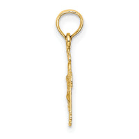 14K Mini Crucifix W/ Fancy Tips Charm-K8588
