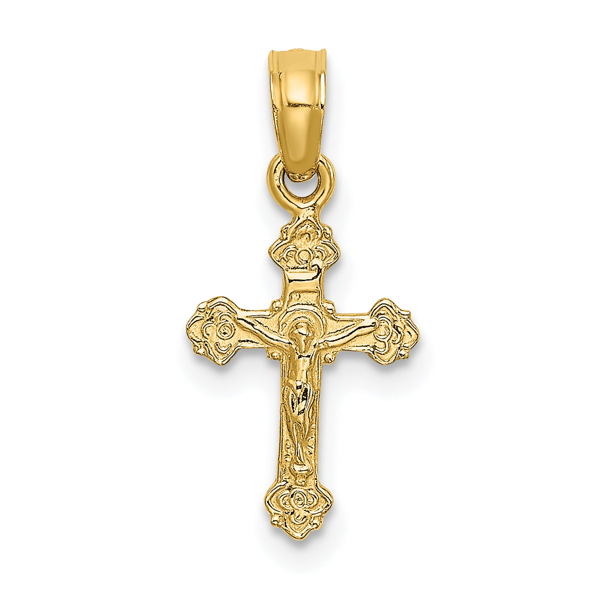 14K Mini Crucifix W/ Fancy Tips Charm-K8588