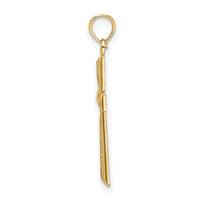 14K D/C and Textured Cross Charm-K8591