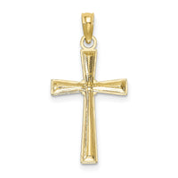 14K D/C and Textured Cross Charm-K8591